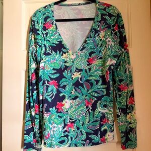 Floral V-Neck Lilly Pulitzer Long Sleeve Top